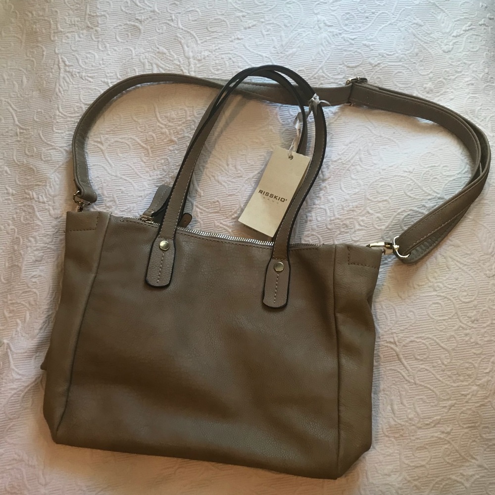 Risskio Italian Leather Cream Bag